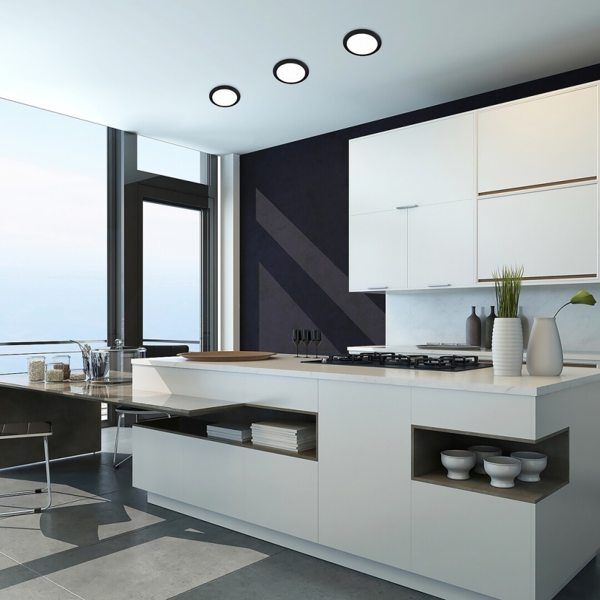 Rabalux - Светодиодный встроенный светильник LED/12W/230V диаметр 17 см черный