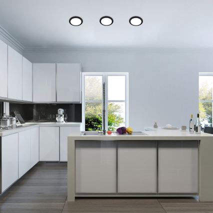 Rabalux - Светодиодный встроенный светильник LED/18W/230V диаметр 22 см черный