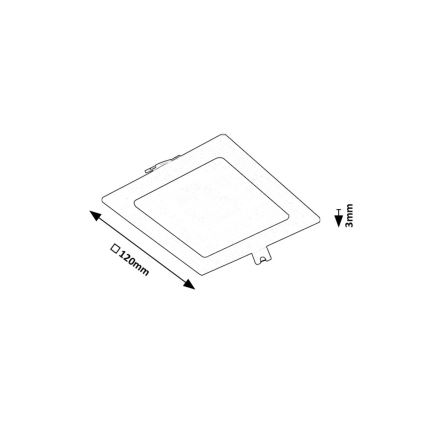 Rabalux - Светодиодный встроенный светильник LED/6W/230V 12x12 см черный