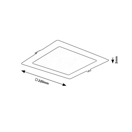 Rabalux - Светодиодный встроенный светильник LED/18W/230V 22x22 см черный