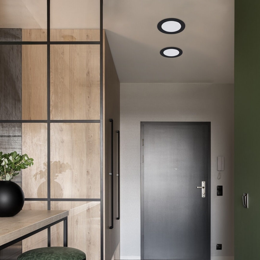 Rabalux - Світлодіодний вбудований світильник LED/12W/230V діаметр 17 см чорний