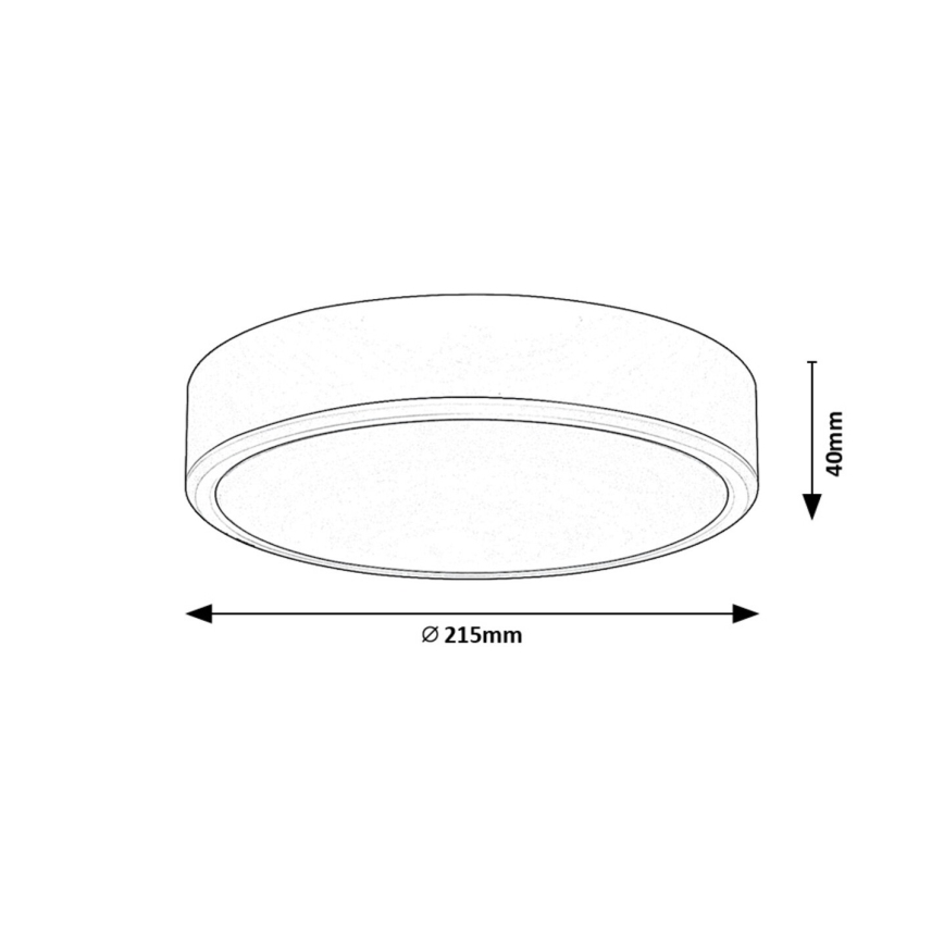 Rabalux - Стельовий LED світильник LED/22W/230V 3000/4000/6000K діаметр 21 см чорний