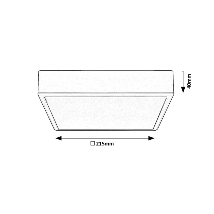 Rabalux - Стельовий LED світильник LED/22W/230V 3000/4000/6000K 21x21 см чорний