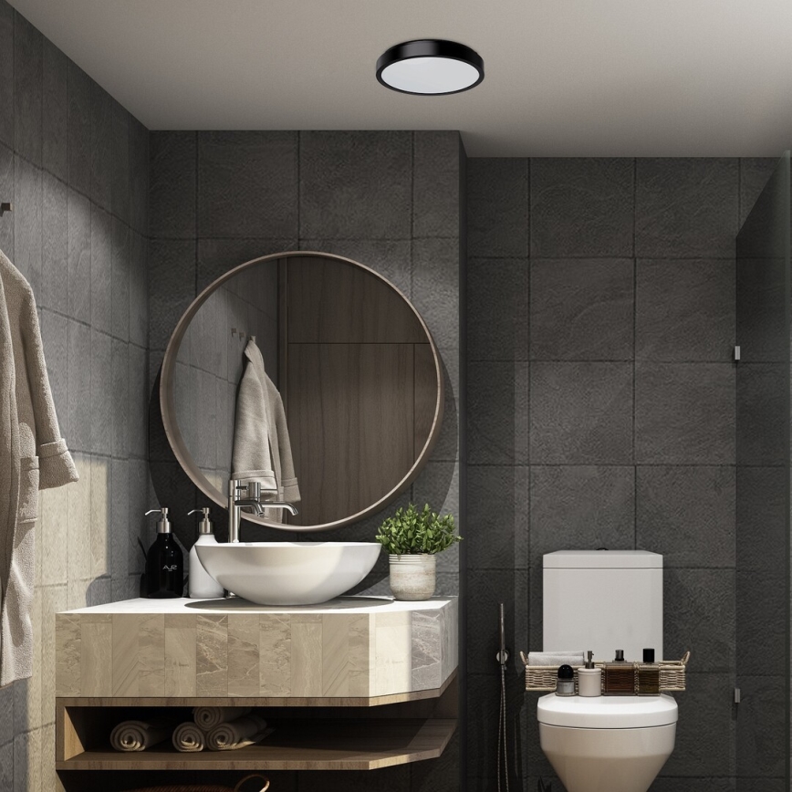 Rabalux - Світлодіодний стельовий світильник для ванної кімнати LED/18W/230V IP44 4000K діаметр 25 см чорний