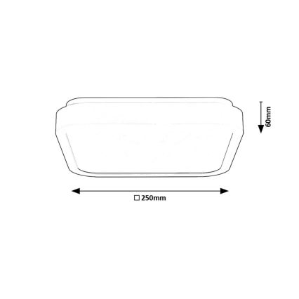 Rabalux - Светодиодный потолочный светильник для ванной комнаты LED/18W/230V IP44 4000K 25x25 см черный