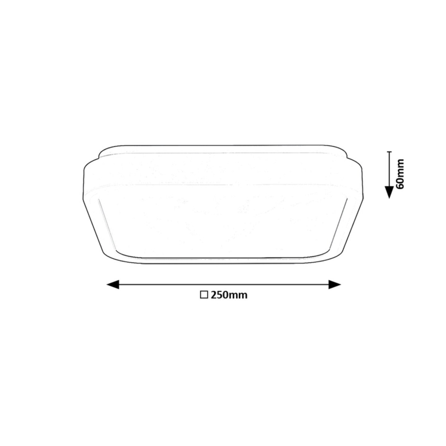Rabalux - Світлодіодний стельовий світильник для ванної кімнати LED/18W/230V IP44 4000K 25x25 см чорний
