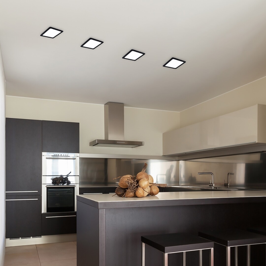 Rabalux - Світлодіодний вбудований світильник LED/6W/230V 12x12 см чорний