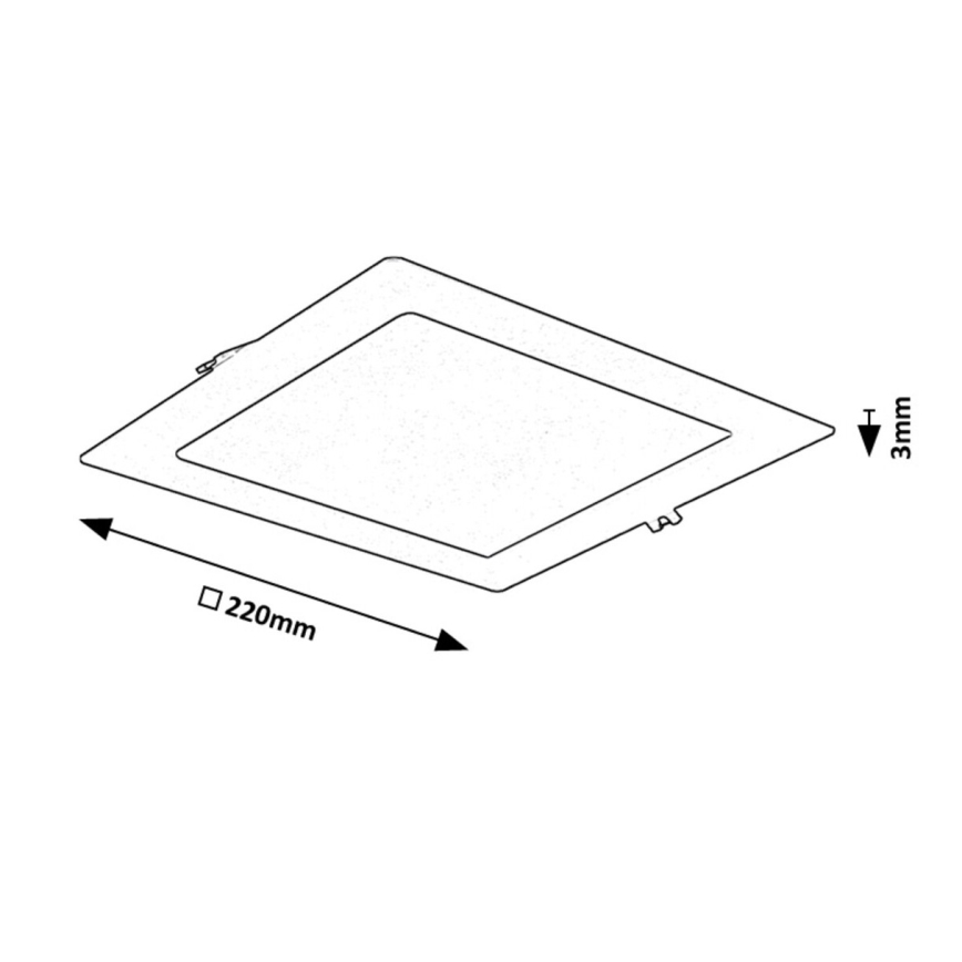 Rabalux - Світлодіодний вбудований світильник LED/18W/230V 22x22 см чорний