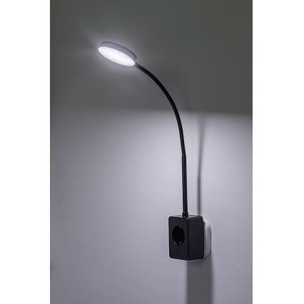 Rabalux - LED диммируемый настенный светильник LED/4 Вт/230 В с USB-портом для розетки черный