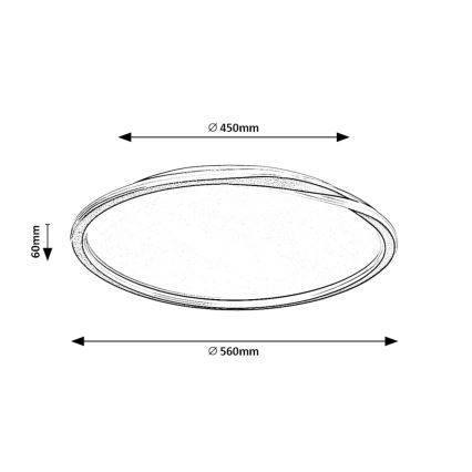 Rabalux  - Стельовий LED світильник LED/40W/230V діаметр 56 см чорний