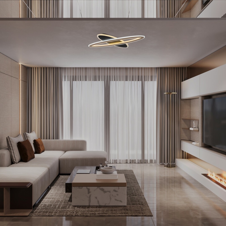 Rabalux - Светодиодный потолочный светильник с регулированием яркости LED/70W/230V 3000/4000/6000K черный + дистанционное управление