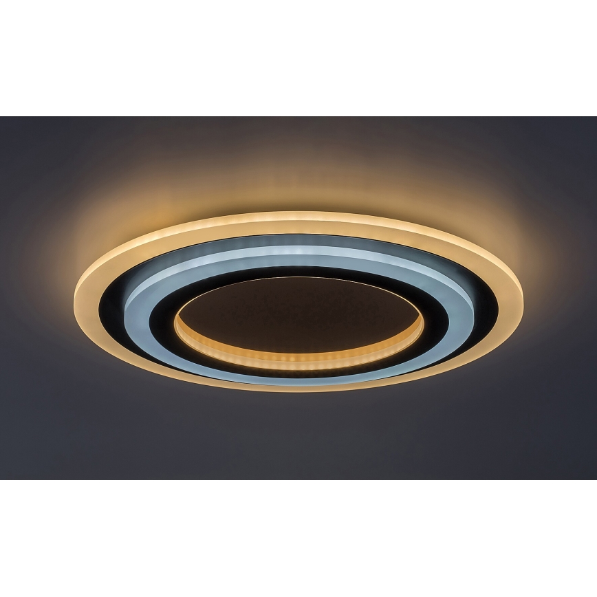 Rabalux - Светодиодный потолочный светильник с регулированием яркости LED/56W/230V 3000/4000/6000K матовый хром/черный + дистанционное управление