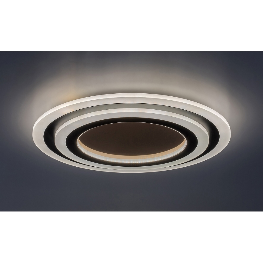 Rabalux - Светодиодный потолочный светильник с регулированием яркости LED/56W/230V 3000/4000/6000K матовый хром/черный + дистанционное управление