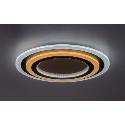 Rabalux - Светодиодный потолочный светильник с регулированием яркости LED/56W/230V 3000/4000/6000K матовый хром/черный + дистанционное управление