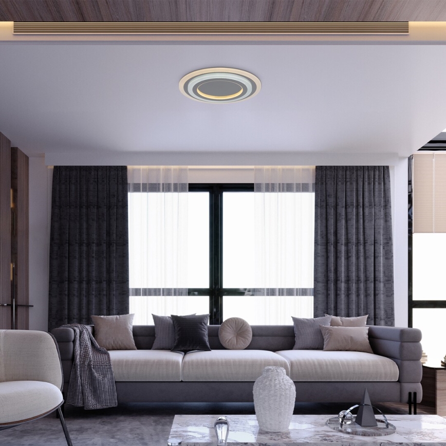 Rabalux - Светодиодный потолочный светильник с регулированием яркости LED/56W/230V 3000/4000/6000K матовый хром + дистанционное управление