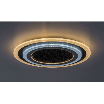 Rabalux - Світлодіодний стельовий світильник з регулюванням яскравості LED/56W/230V 3000/4000/6000K чорний + пульт дистанційного керування