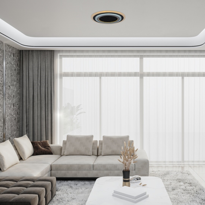 Rabalux - Светодиодный потолочный светильник с регулированием яркости LED/56W/230V 3000/4000/6000K черный + дистанционное управление