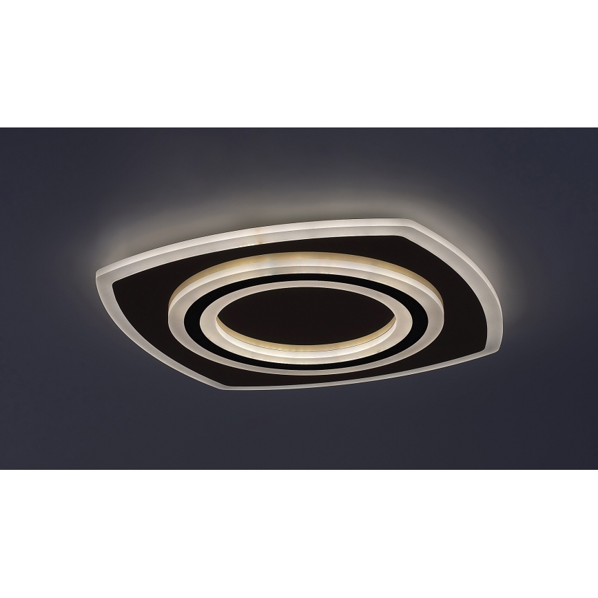 Rabalux - Светодиодный потолочный светильник с регулированием яркости LED/60W/230V 3000/4000/6000K матовый хром/черный + дистанционное управление