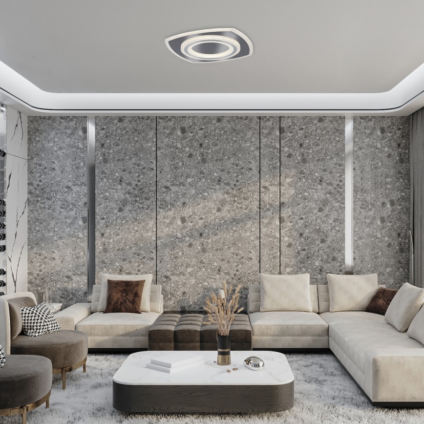 Rabalux - LED димований стельовий світильник LED/60W/230V 3000/4000/6000K матовий хром + пульт дистанційного керування 48x48 см