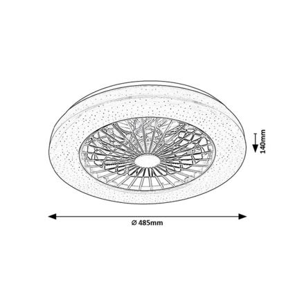 Rabalux - Светодиодный регулируемый потолочный светильник с вентилятором LED/48W/230V 3000-6500K + дистанционное управление