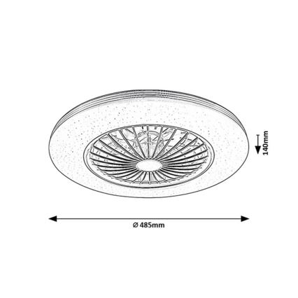 Rabalux - Светодиодный регулируемый потолочный светильник с вентилятором LED/48W/230V 3000-6500K + дистанционное управление