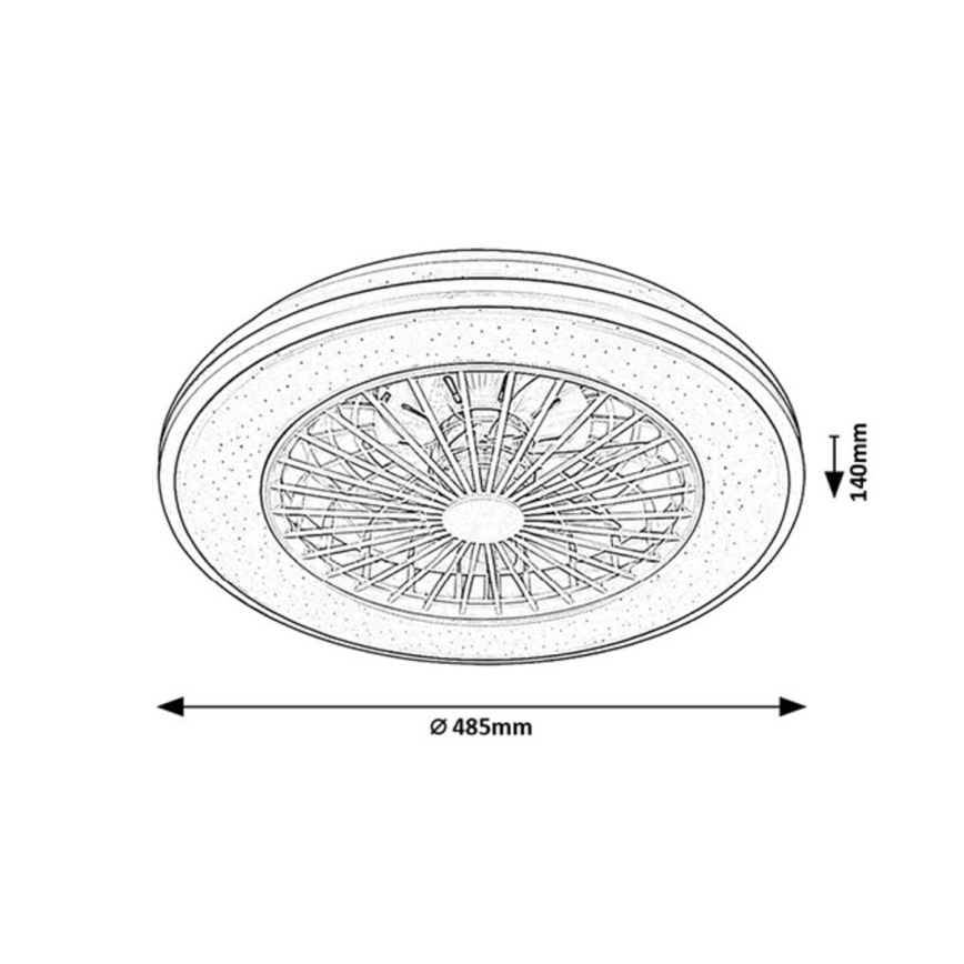 Rabalux - Светодиодный регулируемый потолочный светильник с вентилятором LED/48W/230V 3000-6500K + дистанционное управление