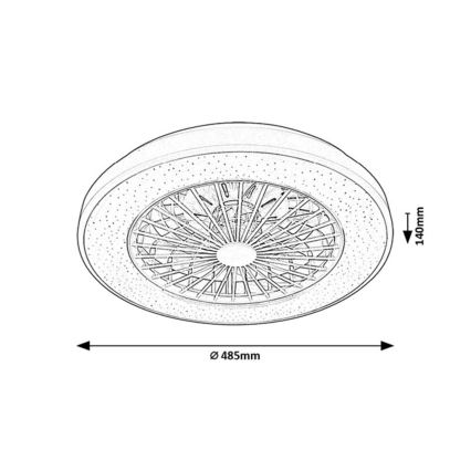 Rabalux - Светодиодный регулируемый потолочный светильник с вентилятором LED/48W/230V 3000-6500K + дистанционное управление