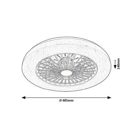 Rabalux - Світильник стельовий LED RGB з регулюванням яскравості та вентилятором LED/48W/230V 3000-6500K + дистанційне керування