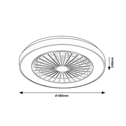 Rabalux - Светодиодный потолочный светильник с регулированием яркости и вентилятором LED/40W/230V 3000/4000/6000K Wi-Fi + дистанционное управление