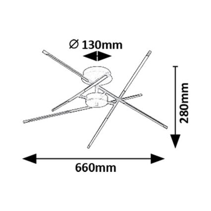 Rabalux - Пристельова LED люстра LED/40W/230V 3000K чорний