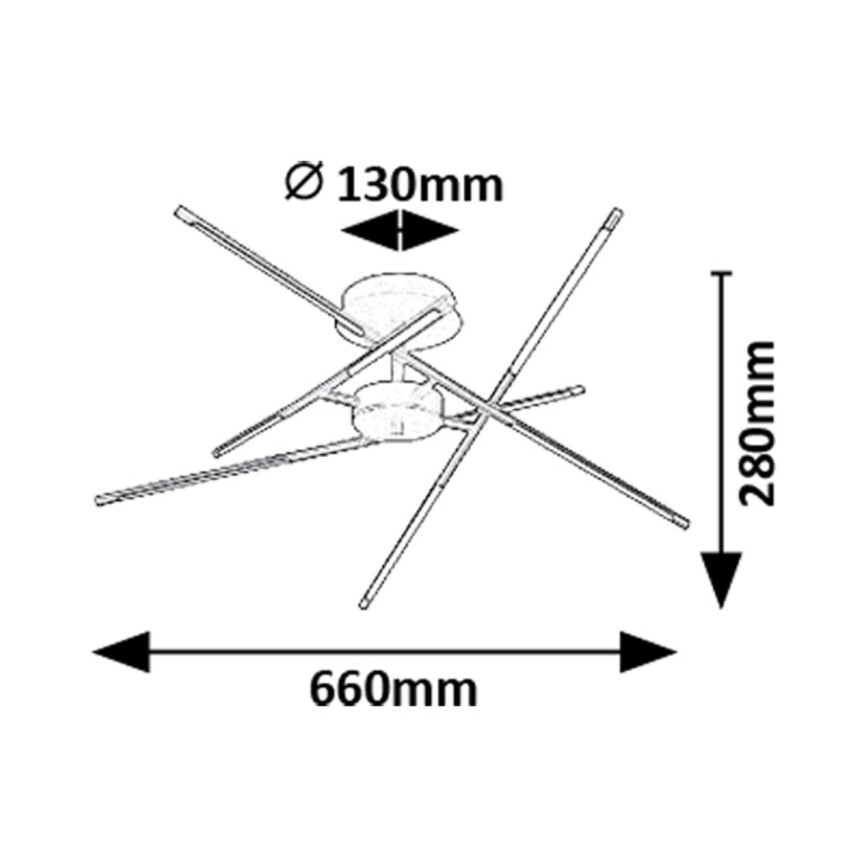 Rabalux - Пристельова LED люстра LED/40W/230V 3000K чорний