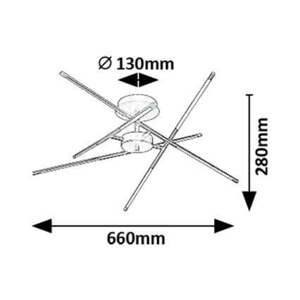 Rabalux - Пристельова LED люстра LED/40W/230V 3000K золотий