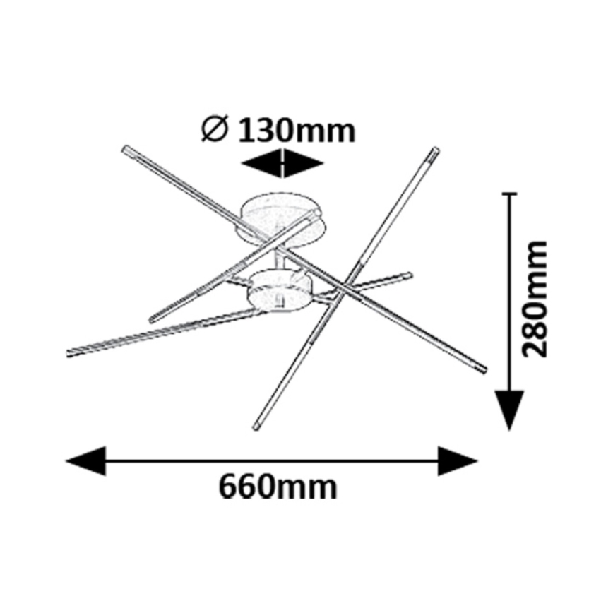 Rabalux - Пристельова LED люстра LED/40W/230V 3000K золотий