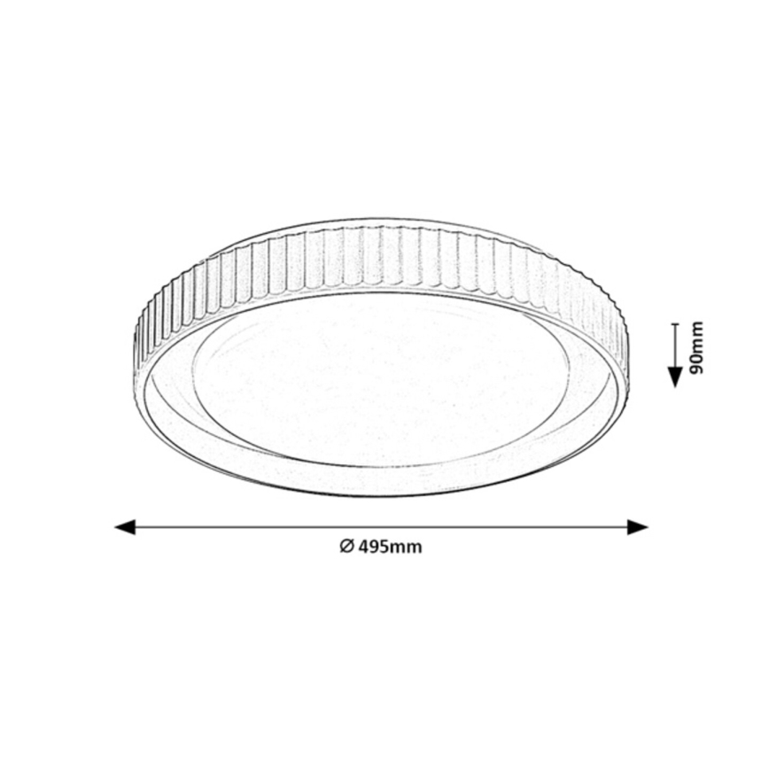 Rabalux - Диммируемый светодиодный потолочный светильник LED/48 Вт/230 В 3000–6500 К, диаметр 49,5 см + пульт дистанционного управления