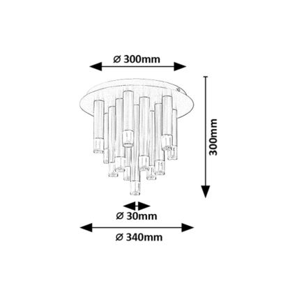 Rabalux - Потолочный светильник 13xG9/5W/230V, чёрный, диаметр 34 см