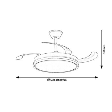 Rabalux - диммируемый светодиодный потолочный светильник с вентилятором LED/60W/230V 3000-6500K + пульт дистанционного управления