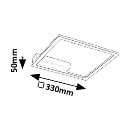 Rabalux - потолочный светильник LED, 24 Вт, 230 В, 3000 К, 33x33 см