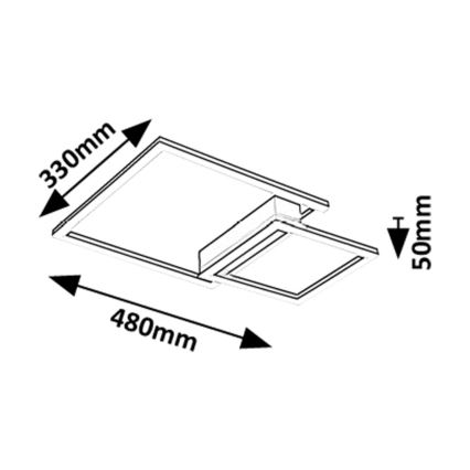 Rabalux - светодиодный потолочный светильник, 24 Вт, 230 В, 3000 К, 33×48 см