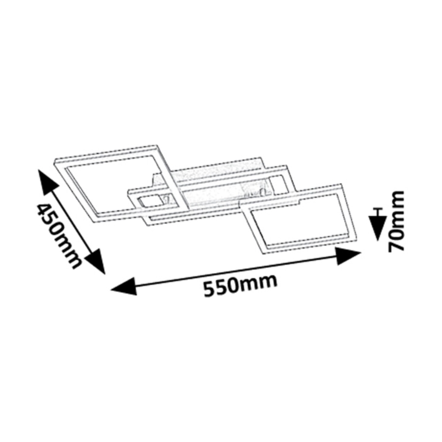 Rabalux - LED стельовий світильник з диммером LED/40 Вт/230 В 3000-6500 К 45x55 см + пульт дистанційного керування