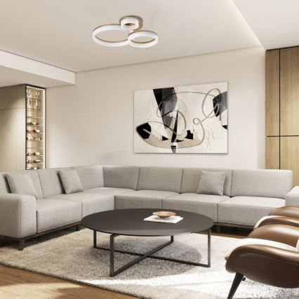 Rabalux - Светодиодный потолочный светильник LED/24W/230V 3000/4000/6500K золотистый 38x51 см