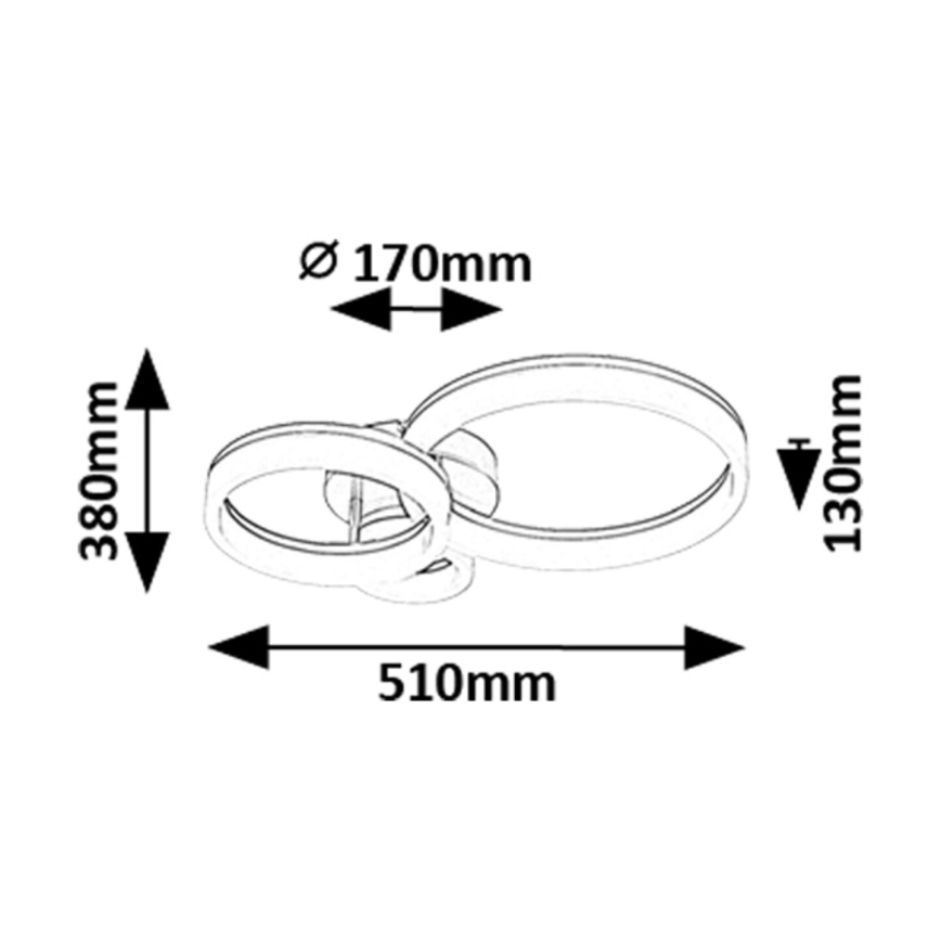 Rabalux - Светодиодный потолочный светильник LED/24W/230V 3000/4000/6500K золотистый 38x51 см