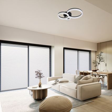 Rabalux - Светодиодный потолочный светильник LED/24W/230V 3000/4000/6500K черный 38x51 см