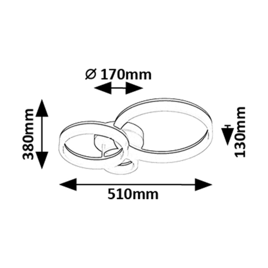 Rabalux - Светодиодный потолочный светильник LED/24W/230V 3000/4000/6500K черный 38x51 см