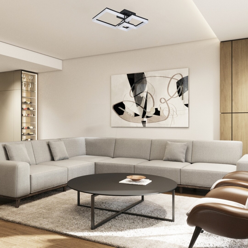 Rabalux - Стельовий LED світильник LED/22W/230V 3000/4000/6500K чорний 47x47 см