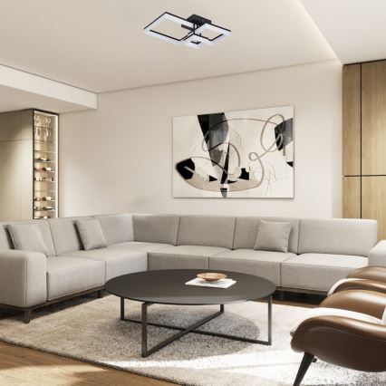 Rabalux - Светодиодный потолочный светильник LED/22W/230V 3000/4000/6500K черный 47x47 см
