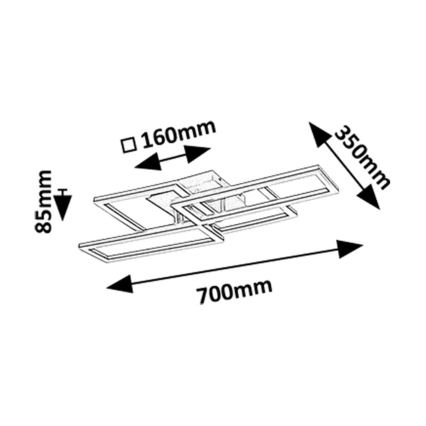 Rabalux - стельовий світлодіодний світильник з регулюванням яскравості LED/40W/230V 3000-6500K 35x70 cm + пульт дистанційного керування