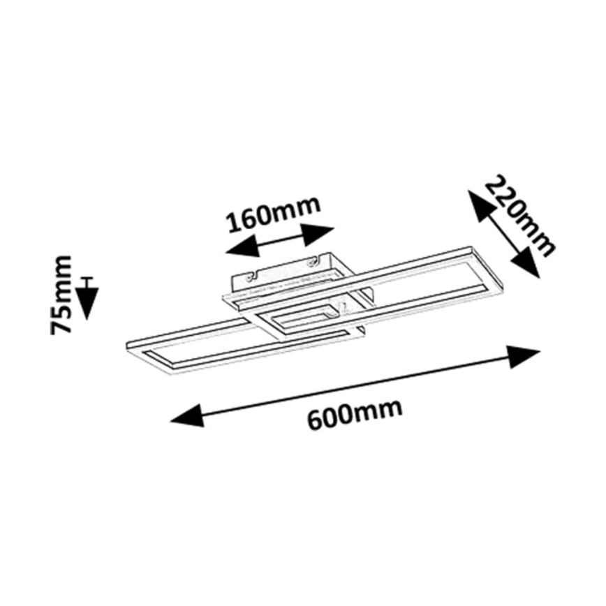 Rabalux - диммируемый потолочный светильник LED, 30 Вт / 230 В, 3000–6500 К, с пультом дистанционного управления, длина 60 см