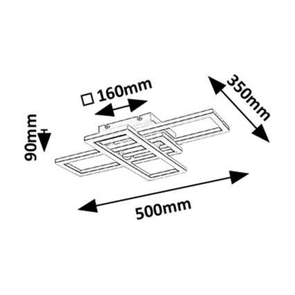 Rabalux - Димований стельовий світильник LED/40W/230V 3000-6500K + пульт дистанційного керування 35x50 см