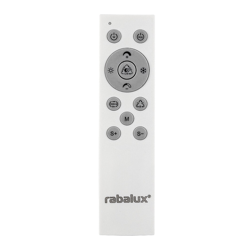 Rabalux - RGB светодиодный потолочный светильник с диммированием, LED/40 Вт/230 В, 3000–6500 K, с пультом дистанционного управления, диаметр 31 см