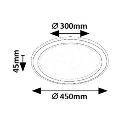 Rabalux - LED RGB Стельовий світильник з регулюванням яскравості LED/22W/230V 3000-6500K + пульт дистанційного керування